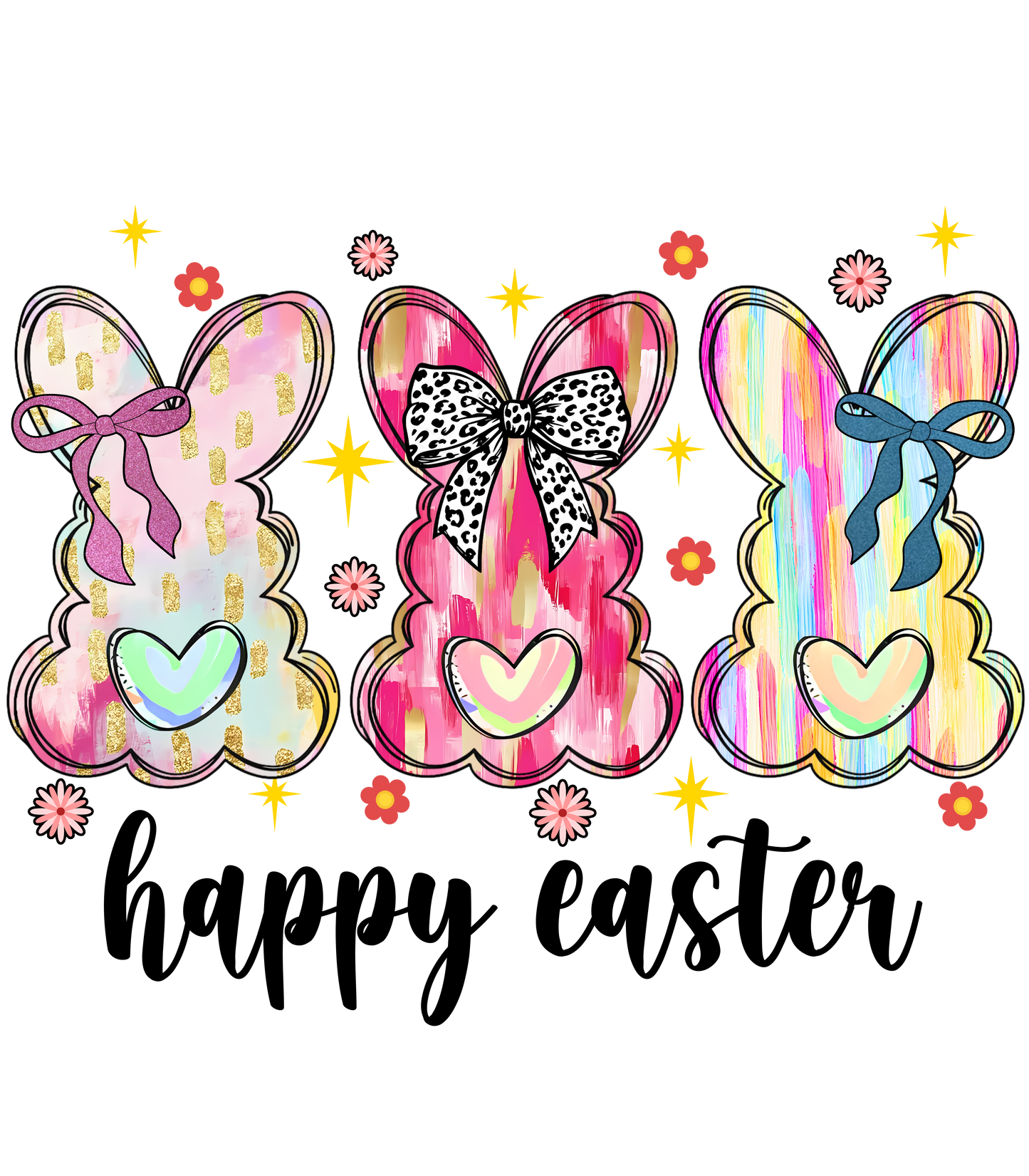 Happy Easter 3 Bunnies