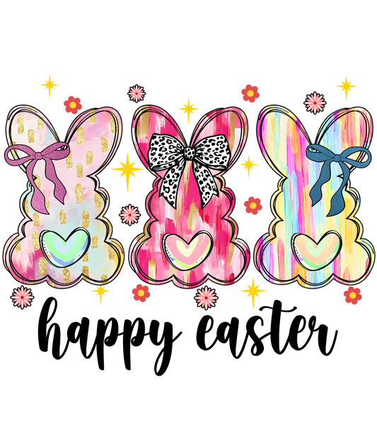 Happy Easter 3 Bunnies